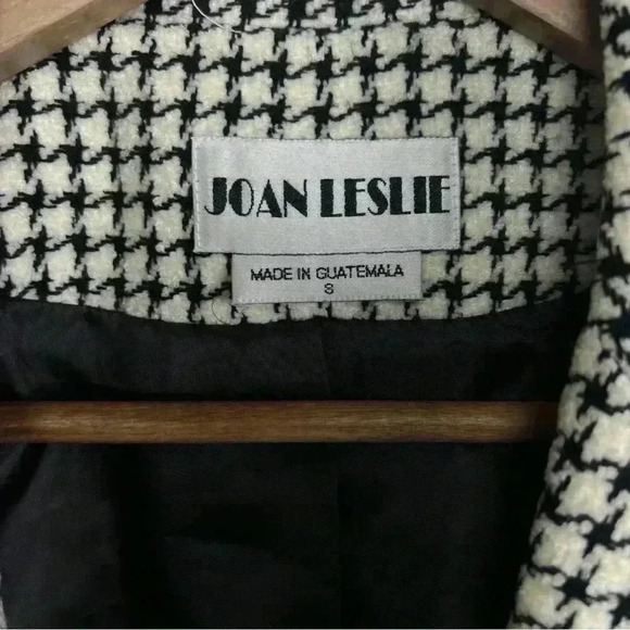 Joan Leslie Vintage Black and White Houndstooth Pattern Blazer Jacket | Size 8 - Picture 3 of 8